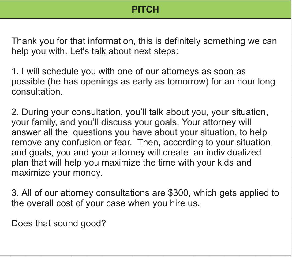 family law firm intake process